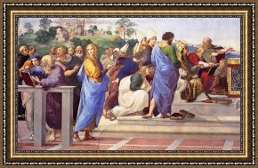 Raphael Framed Prints - Disputation of The Holy Sacrament (la Disputa) [detail 12] by Raphael